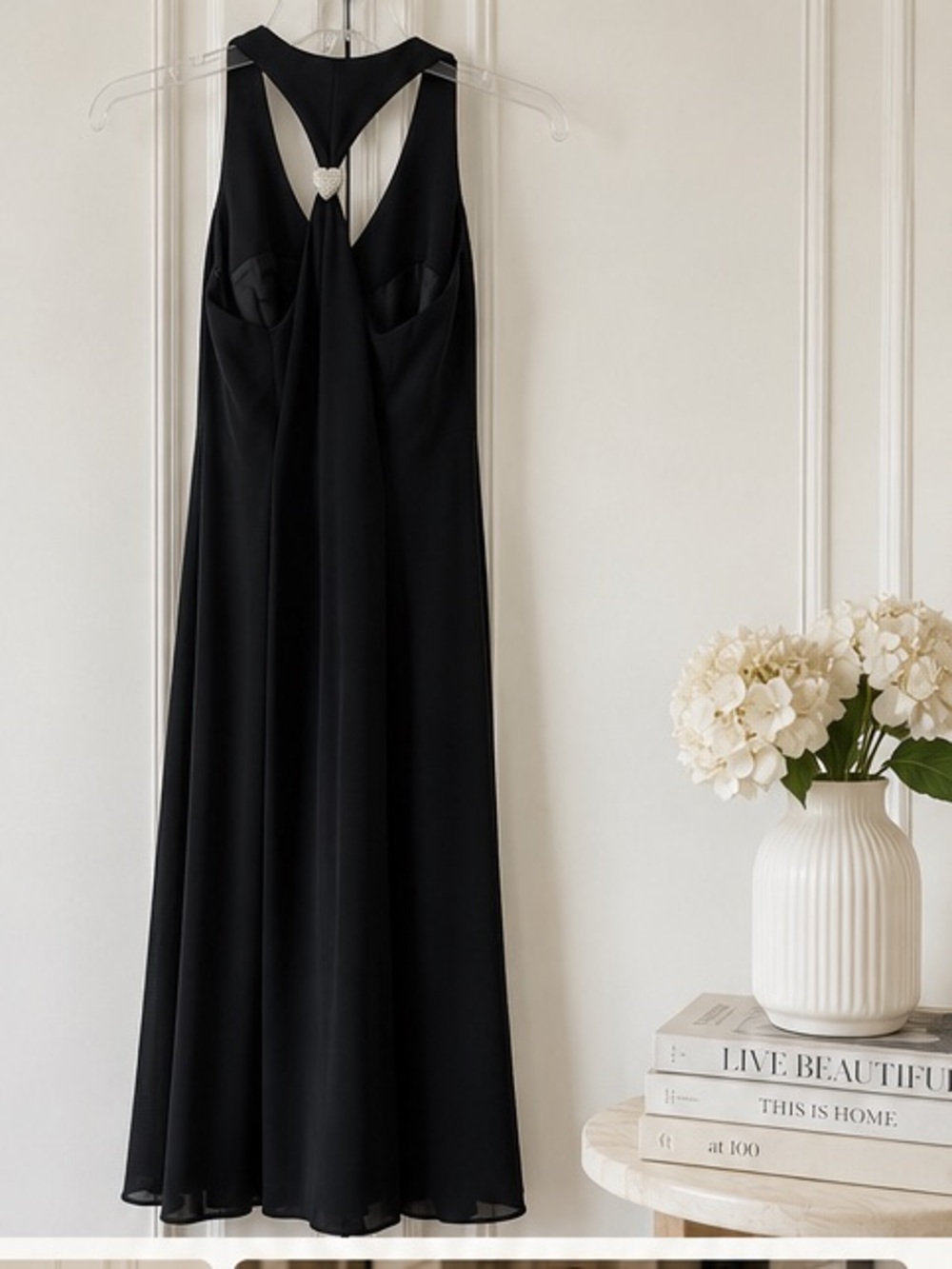Timeless black evening maxi dress by Jones New York Evening in Petite 2P.